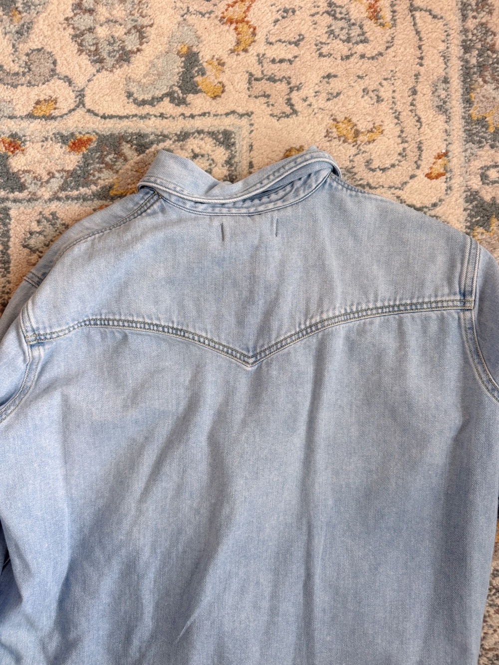 Madewell Light Wash Denim Western Shirt - Picture 2 of 6